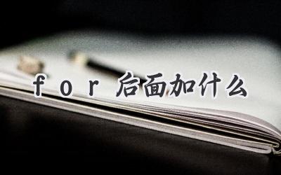 for后面加什么