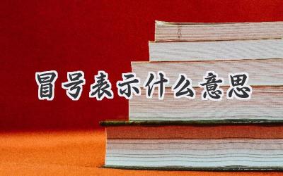 冒号表示什么意思