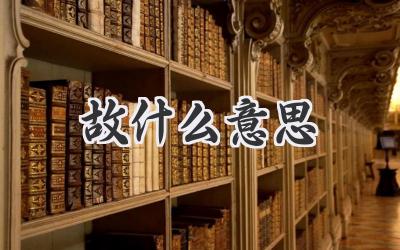 故什么意思