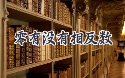 零有没有相反数