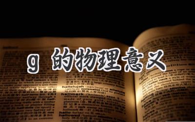 g的物理意义