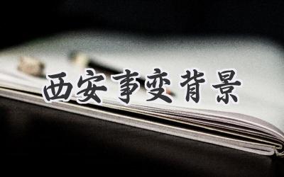 西安事变背景