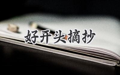 好开头摘抄