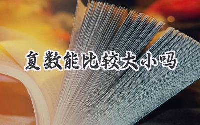 复数能比较大小吗