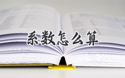 系数怎么算