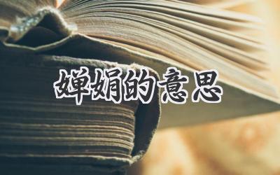 婵娟的意思