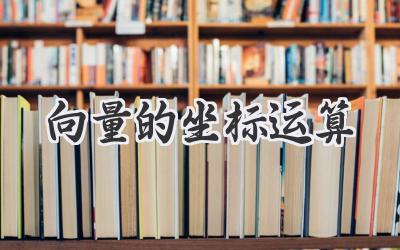 向量的坐标运算