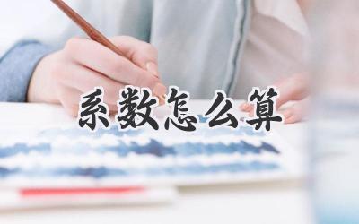 系数怎么算