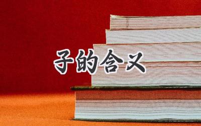 子的含义