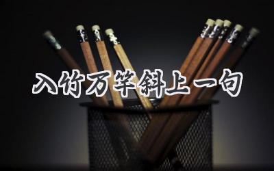 入竹万竿斜上一句