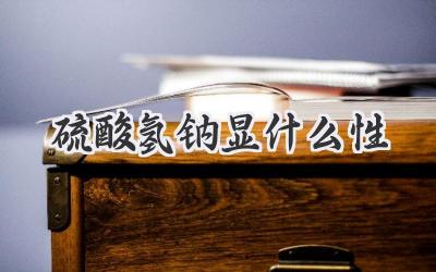 硫酸氢钠显什么性