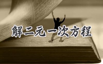 解二元一次方程