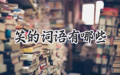笑的词语有哪些