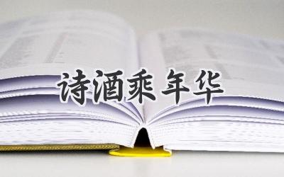诗酒乘年华