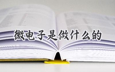 微电子是做什么的