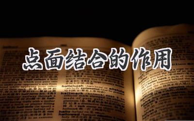 点面结合的作用