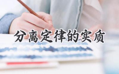 分离定律的实质