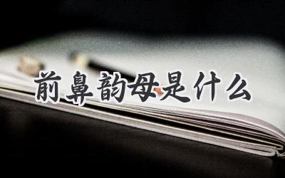 前鼻韵母是什么