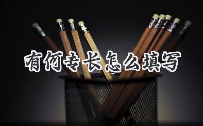 有何专长怎么填写