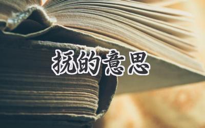抚的意思