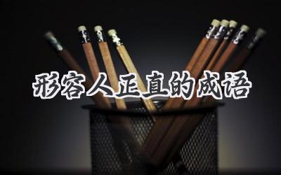 形容人正直的成语