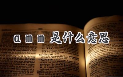 amm是什么意思