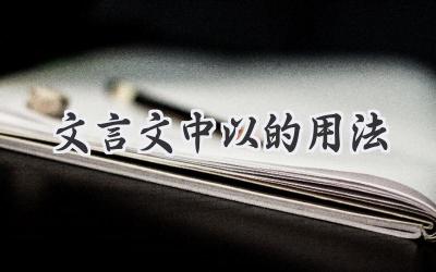 文言文中以的用法