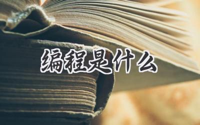 编程是什么