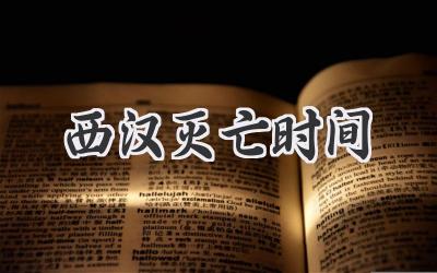西汉灭亡时间