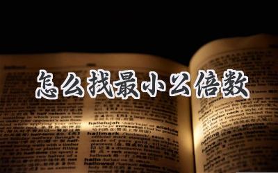 怎么找最小公倍数