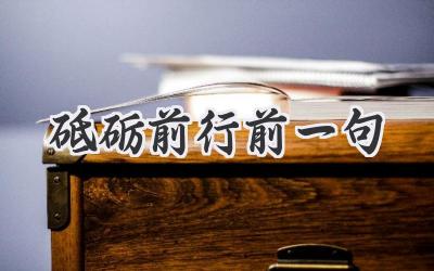 砥砺前行前一句