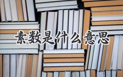 素数是什么意思