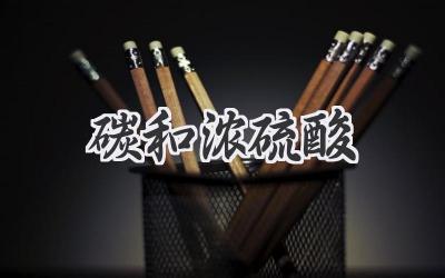 碳和浓硫酸