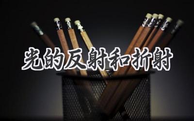 光的反射和折射