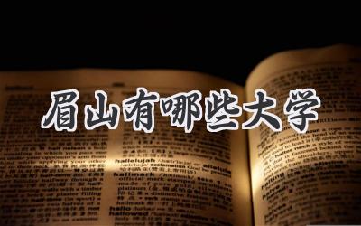 眉山有哪些大学