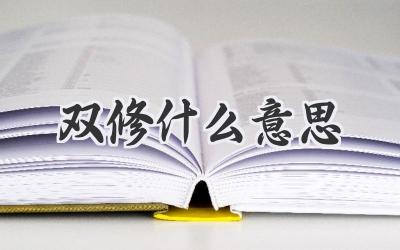 双修什么意思