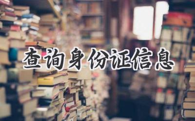 查询身份证信息