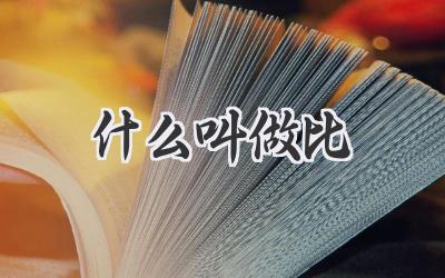什么叫做比