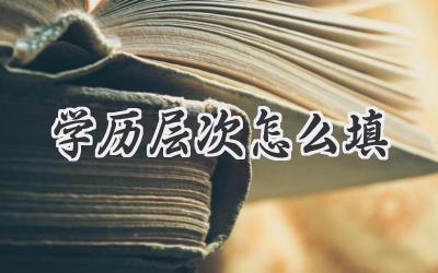 学历层次怎么填