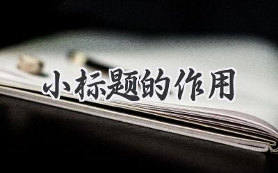小标题的作用