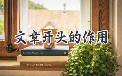 文章开头的作用