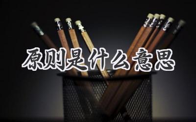原则是什么意思