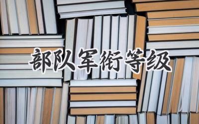部队军衔等级