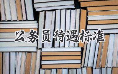 公务员待遇标准