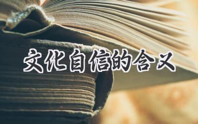 文化自信的含义
