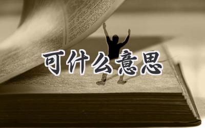 可什么意思