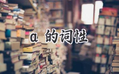 a的词性