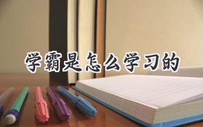 学霸是怎么学习的