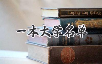 一本大学名单