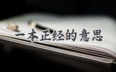 一本正经的意思